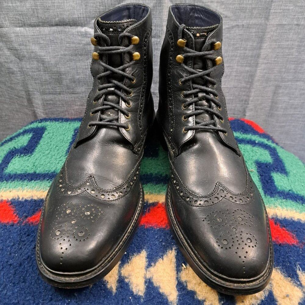 %Cole Haan Boots Men Leather Black Size 10.5M / D11 - Picture 2 of 14